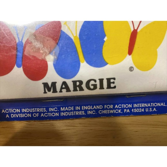 Vintage Retro Dead Stock MARGIE With Butterflies Ceramic Name Plaque Wall Sign - Picture 12 of 12